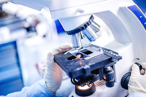 microscope in lab